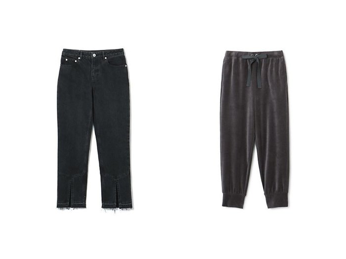 【CINOH/チノ】のDENIM FRONT SLIT PANTS&【PLAIN PEOPLE/プレインピープル】のベロアジョガーパンツ 【パンツ】おすすめ！人気、トレンド、レディースファッションの通販 おすすめ人気トレンドファッション通販アイテム インテリア・キッズ・メンズ・レディースファッション・服の通販 founy(ファニー) https://founy.com/ ファッション Fashion レディースファッション WOMEN パンツ Pants 2023年 2023 2023春夏・S/S SS,Spring/Summer,2023 S/S・春夏 SS・Spring/Summer カットオフ シンプル スリット パッチ フロント 洗える |ID:crp329100000130175