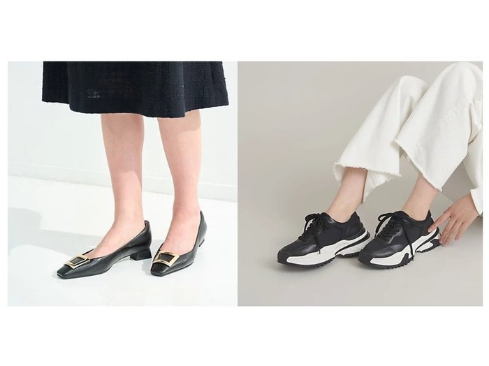 【Odette e Odile/オデット エ オディール】のボリュームソール スニーカー50↑&【green label relaxing / UNITED ARROWS/グリーンレーベル リラクシング / ユナイテッドアローズ】のスクエアバックル パンプス(3cmヒール) -撥水- 【シューズ・靴】おすすめ！人気、トレンド、レディースファッションの通販 おすすめ人気トレンドファッション通販アイテム インテリア・キッズ・メンズ・レディースファッション・服の通販 founy(ファニー) https://founy.com/ ファッション Fashion レディースファッション WOMEN バッグ Bag 抗菌 シルキー ジャケット スクエア おすすめ Recommend クッション コンビ スニーカー バランス フィット |ID:crp329100000131375