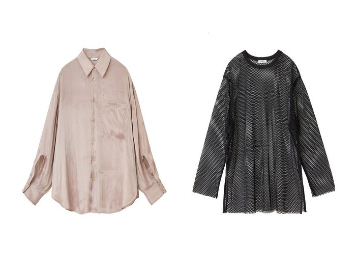 【CLANE/クラネ】のCHAMBRAY LOOSE SHIRT シャツ/ブラウス&WIDE MESH TOPS Tシャツ/カットソー 【トップス、カットソー】おすすめ！人気、トレンド、レディースファッションの通販 おすすめ人気トレンドファッション通販アイテム 人気、トレンドファッション・服の通販 founy(ファニー) 　ファッション　Fashion　レディースファッション　WOMEN　トップス・カットソー　Tops/Tshirt　シャツ/ブラウス　Shirts/Blouses　ロング / Tシャツ　T-Shirts　カットソー　Cut and Sewn　2023年　2023　2023春夏・S/S　SS,Spring/Summer,2023　A/W・秋冬　AW・Autumn/Winter・FW・Fall-Winter　S/S・春夏　SS・Spring/Summer　とろみ　ショルダー　シンプル　スリーブ　ロング　夏　Summer　春　Spring　|ID:crp329100000131709