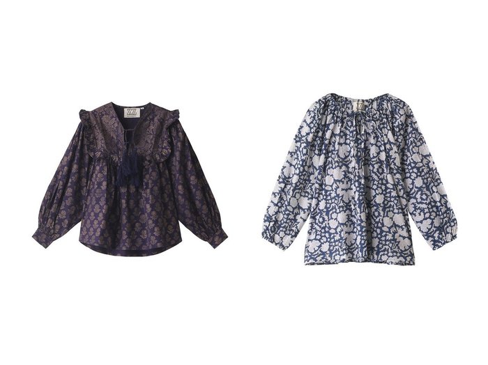 【SZ Blockprints/エスゼット ブロックプリント】のIDA TOP NILA ギャザーネックブラウス&CLOVER TOP BOOTI タッセルフリルブラウス 【トップス、カットソー】おすすめ！人気、トレンド、レディースファッションの通販 おすすめ人気トレンドファッション通販アイテム インテリア・キッズ・メンズ・レディースファッション・服の通販 founy(ファニー) https://founy.com/ ファッション Fashion レディースファッション WOMEN トップス・カットソー Tops/Tshirt シャツ/ブラウス Shirts/Blouses 2023年 2023 2023春夏・S/S SS,Spring/Summer,2023 A/W・秋冬 AW・Autumn/Winter・FW・Fall-Winter S/S・春夏 SS・Spring/Summer インド スリット スリーブ タッセル パーティ フリル フレア ブロック プリント リボン ロング 夏 Summer 春 Spring |ID:crp329100000131895