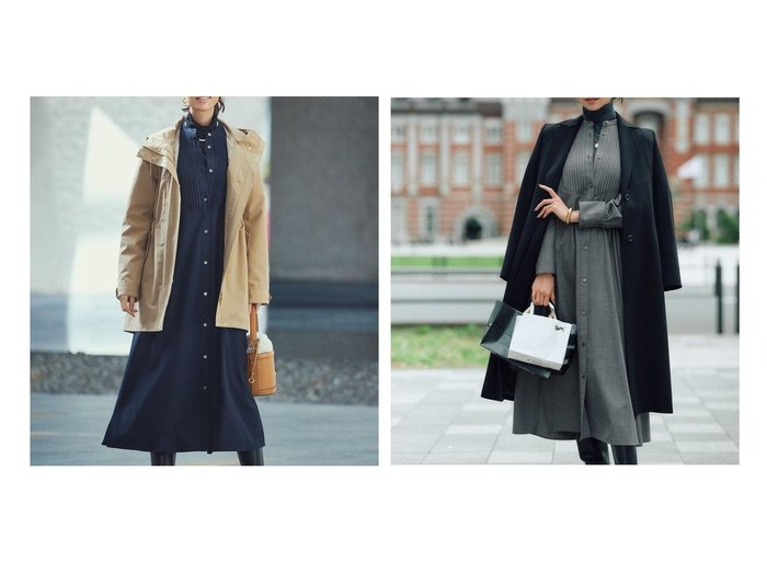 【NIJYUSANKU/23区】の【CLASSY.12月号掲載】ロロピアーナ スーパー ウール チェスターコート&【CLASSY.コラボ/洗える】ウールストレッチツイル ピンタック ワンピース ファッション雑誌・Webマガジン掲載、おすすめ！人気、トレンド、レディースファッションの通販  おすすめ人気トレンドファッション通販アイテム インテリア・キッズ・メンズ・レディースファッション・服の通販 founy(ファニー) https://founy.com/ 雑誌掲載アイテム Magazine Items ファッション雑誌 Fashion Magazines クラッシィ CLASSY. ファッション Fashion レディースファッション WOMEN ワンピース Dress アウター Coat Outerwear コート Coats ジャケット Jackets チェスターコート Top Coat 洗える コラボ 12月号 シャツワンピ ストレッチ スペシャル 雑誌 フレア A/W・秋冬 AW・Autumn/Winter・FW・Fall-Winter 2022年 2022 再入荷 Restock/Back in Stock/Re Arrival 2022-2023秋冬・A/W AW/Autumn/Winter//FW/Fall-Winter/2022-2023 送料無料 Free Shipping |ID:crp329100000131996