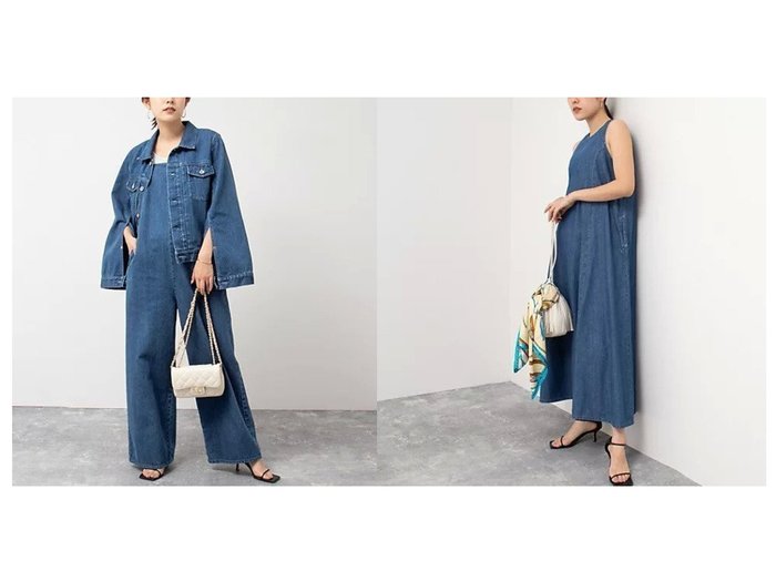 【Rie Miller/リエミラー】のデニムベアトップオールインワン&デニムアメスリワンピース 【ワンピース、ドレス】おすすめ！人気、トレンド、レディースファッションの通販 おすすめ人気トレンドファッション通販アイテム インテリア・キッズ・メンズ・レディースファッション・服の通販 founy(ファニー) https://founy.com/ ファッション Fashion レディースファッション WOMEN ワンピース Dress オールインワン ワンピース All In One Dress 2023年 2023 2023春夏・S/S SS,Spring/Summer,2023 S/S・春夏 SS・Spring/Summer おすすめ Recommend インナー デニム ボレロ ポケット 夏 Summer |ID:crp329100000132463