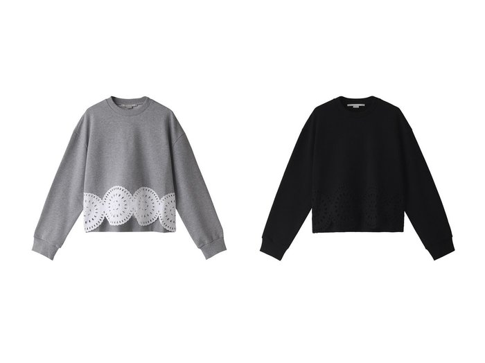 【STELLA McCARTNEY/ステラ マッカートニー】のBroderie Anglaise スウェット 【トップス、カットソー】おすすめ！人気、トレンド、レディースファッションの通販 おすすめ人気トレンドファッション通販アイテム インテリア・キッズ・メンズ・レディースファッション・服の通販 founy(ファニー) https://founy.com/ ファッション Fashion レディースファッション WOMEN トップス・カットソー Tops/Tshirt シャツ/ブラウス Shirts/Blouses パーカ Sweats スウェット Sweat 2023年 2023 2023春夏・S/S SS,Spring/Summer,2023 A/W・秋冬 AW・Autumn/Winter・FW・Fall-Winter S/S・春夏 SS・Spring/Summer ショート スウェット スリーブ トレンド ロング ワーク 夏 Summer 春 Spring |ID:crp329100000133035