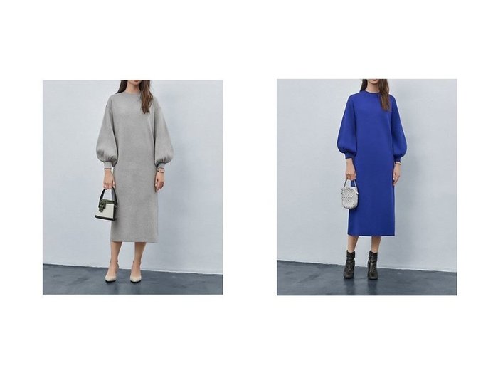 【STYLE DELI/スタイルデリ】のバルーン袖コットンニットワンピース 【ワンピース、ドレス】おすすめ！人気、トレンド、レディースファッションの通販 おすすめ人気トレンドファッション通販アイテム 人気、トレンドファッション・服の通販 founy(ファニー) ファッション Fashion レディースファッション WOMEN ワンピース Dress ニットワンピース Knit Dresses 春 Spring スウェット スカーフ スリット スリーブ タイツ ダメージ ハイネック バルーン ペチコート ポケット ロング ローズ おすすめ Recommend 夏 Summer |ID:crp329100000133556