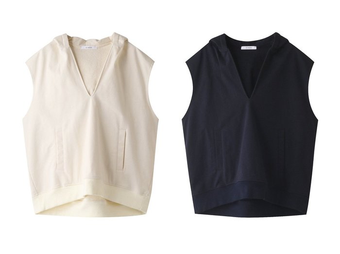 【CINOH/チノ】のPAPER URAKEノースリーブフーディー 【トップス、カットソー】おすすめ！人気、トレンド、レディースファッションの通販 おすすめ人気トレンドファッション通販アイテム インテリア・キッズ・メンズ・レディースファッション・服の通販 founy(ファニー) https://founy.com/ ファッション Fashion レディースファッション WOMEN トップス・カットソー Tops/Tshirt キャミソール / ノースリーブ No Sleeves シャツ/ブラウス Shirts/Blouses パーカ Sweats ロング / Tシャツ T-Shirts スウェット Sweat カットソー Cut and Sewn 2023年 2023 2023春夏・S/S SS,Spring/Summer,2023 A/W・秋冬 AW・Autumn/Winter・FW・Fall-Winter S/S・春夏 SS・Spring/Summer ボトム リラックス ワイド 別注 夏 Summer 春 Spring |ID:crp329100000135951