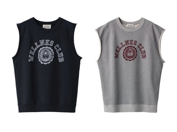【INSCRIRE/アンスクリア】のWELLNESS CLUB シンボルノースリーブスウェットシャツ 【トップス、カットソー】おすすめ！人気、トレンド、レディースファッションの通販 おすすめ人気トレンドファッション通販アイテム インテリア・キッズ・メンズ・レディースファッション・服の通販 founy(ファニー) https://founy.com/ ファッション Fashion レディースファッション WOMEN トップス・カットソー Tops/Tshirt キャミソール / ノースリーブ No Sleeves シャツ/ブラウス Shirts/Blouses パーカ Sweats ロング / Tシャツ T-Shirts スウェット Sweat カットソー Cut and Sewn 2023年 2023 2023春夏・S/S SS,Spring/Summer,2023 A/W・秋冬 AW・Autumn/Winter・FW・Fall-Winter S/S・春夏 SS・Spring/Summer フロント ボトム 夏 Summer 春 Spring |ID:crp329100000135981