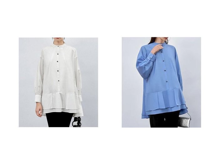 【STYLE DELI/スタイルデリ】のバンドカラーペプラムチュニックシャツ 【トップス、カットソー】おすすめ！人気、トレンド、レディースファッションの通販 おすすめ人気トレンドファッション通販アイテム インテリア・キッズ・メンズ・レディースファッション・服の通販 founy(ファニー) https://founy.com/ ファッション Fashion レディースファッション WOMEN トップス・カットソー Tops/Tshirt シャツ/ブラウス Shirts/Blouses アンティーク ギャザー 切替 ジャケット スリット ダメージ チュニック バランス フロント ベスト ペプラム メタル おすすめ Recommend |ID:crp329100000136486