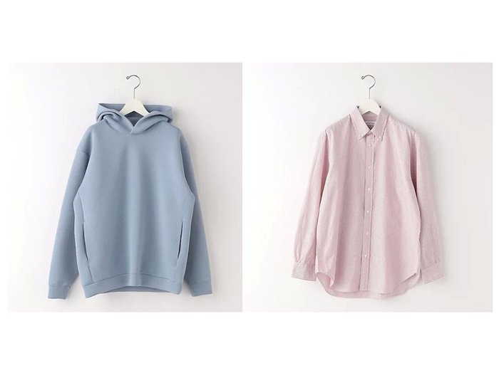 【green label relaxing / UNITED ARROWS / MEN/グリーンレーベルリラクシング】のリバーダンボール フーディー パーカー&コットン オックス リラックス ボタンダウン シャツ 【MEN】おすすめ！人気トレンド・男性、メンズファッションの通販  おすすめ人気トレンドファッション通販アイテム インテリア・キッズ・メンズ・レディースファッション・服の通販 founy(ファニー) https://founy.com/ ファッション Fashion メンズファッション MEN インナー オックス ヴィンテージ カットソー ストライプ ダウン 羽織 無地 リラックス おすすめ Recommend |ID:crp329100000136584