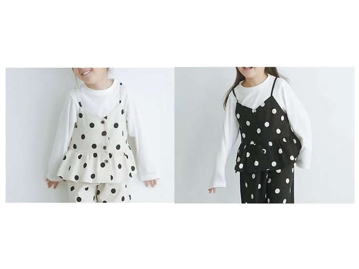 【green label relaxing / UNITED ARROWS / KIDS/グリーンレーベルリラクシング】のTJ ドットキャミ+プルオーバーセット 110cm-130cm 【KIDS】子供服のおすすめ！人気トレンド・キッズファッションの通販  おすすめ人気トレンドファッション通販アイテム 人気、トレンドファッション・服の通販 founy(ファニー) ファッション Fashion キッズファッション KIDS トップス・カットソー Tops/Tees/Kids インナー 春 Spring キャミ キャミソール シンプル スリーブ セットアップ デニム ドット ノースリーブ 長袖 半袖 無地 ロング おすすめ Recommend 夏 Summer |ID:crp329100000136604