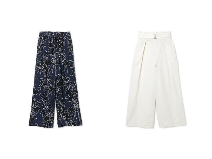【SACRA/サクラ】のSHADOW LEAF パンツ&コットンサテンパンツ 【パンツ】おすすめ！人気、トレンド、レディースファッションの通販 おすすめ人気トレンドファッション通販アイテム インテリア・キッズ・メンズ・レディースファッション・服の通販 founy(ファニー) https://founy.com/ ファッション Fashion レディースファッション WOMEN パンツ Pants バランス ワイド 洗える ギャザー ドローコード パターン |ID:crp329100000136833
