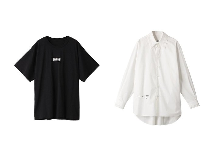 【MM6 Maison Martin Margiela/エムエム6 メゾン マルタン マルジェラ】のロゴTシャツ&アイレット刺繍ネックシャツ 【トップス、カットソー】おすすめ！人気、トレンド、レディースファッションの通販 おすすめ人気トレンドファッション通販アイテム インテリア・キッズ・メンズ・レディースファッション・服の通販 founy(ファニー) https://founy.com/ ファッション Fashion レディースファッション WOMEN トップス・カットソー Tops/Tshirt シャツ/ブラウス Shirts/Blouses ロング / Tシャツ T-Shirts カットソー Cut and Sewn 2023年 2023 2023春夏・S/S SS,Spring/Summer,2023 A/W・秋冬 AW・Autumn/Winter・FW・Fall-Winter S/S・春夏 SS・Spring/Summer アイレット スリーブ フェミニン ロング 夏 Summer 春 Spring |ID:crp329100000137179