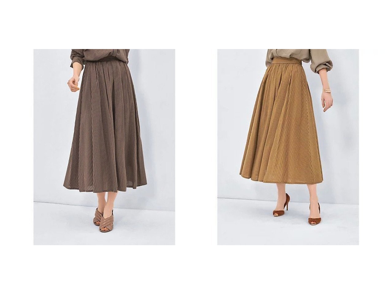 STYLE DELI/スタイルデリ】のカラーナチュラルストライプ織りスカート