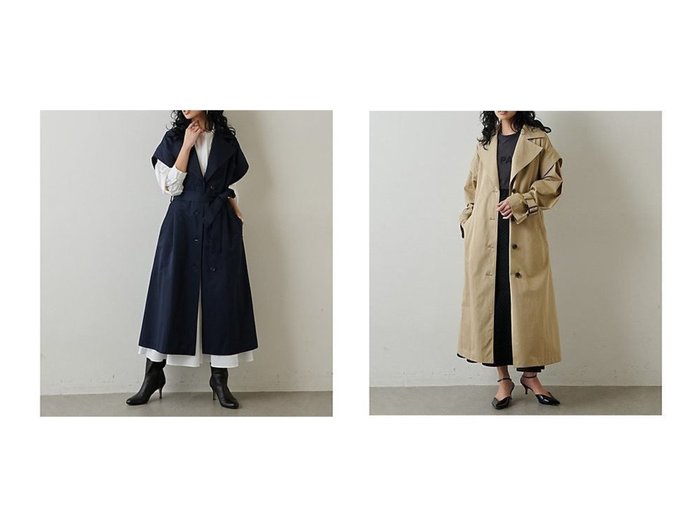 【Whim Gazette/ウィムガゼット】の【THE PAUSE】2WAYトレンチコート 【アウター】おすすめ！人気、トレンド、レディースファッションの通販 おすすめ人気トレンドファッション通販アイテム インテリア・キッズ・メンズ・レディースファッション・服の通販 founy(ファニー) https://founy.com/ ファッション Fashion レディースファッション WOMEN アウター Coat Outerwear コート Coats トレンチコート Trench Coats ヴィンテージ グラデーション ジャケット スタイリッシュ トレンチ ドレス ロング ワーク おすすめ Recommend 2023春夏・S/S SS,Spring/Summer,2023 2023年 2023 |ID:crp329100000138524