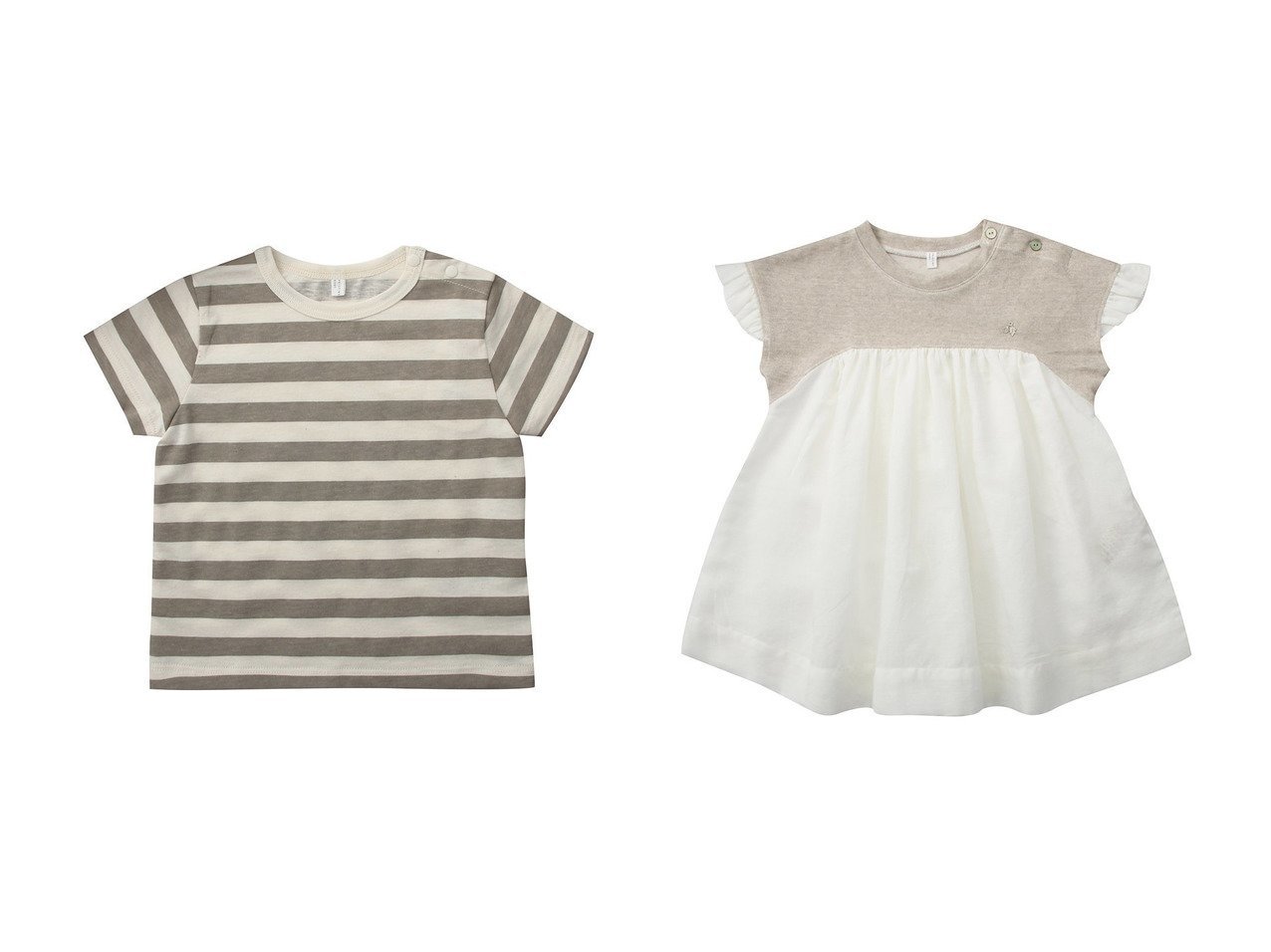 【PRISTINE / KIDS/プリスティン】の【KIDS】Re-COTTON斜行天竺ボーダーTシャツ&【KIDS】CLプレーティング切り替えOP 【BABY KIDS】ベビー服のおすすめ！人気、キッズァッションの通販 おすすめ人気トレンドファッション通販アイテム インテリア・キッズ・メンズ・レディースファッション・服の通販 founy(ファニー) 　ファッション　Fashion　キッズファッション　KIDS　トップス・カットソー　Tops/Tees/Kids　2023年　2023　2023春夏・S/S　SS,Spring/Summer,2023　A/W・秋冬　AW・Autumn/Winter・FW・Fall-Winter　S/S・春夏　SS・Spring/Summer　シルバー　チュニック　ドッキング　フリル　ベビー　モチーフ　リネン　夏　Summer　春　Spring　グレー系　Gray　|ID:crp329100000138780