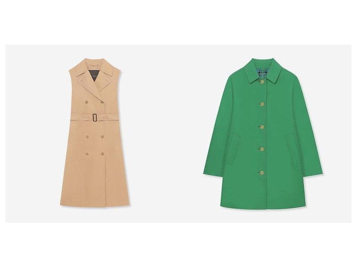 【MACKINTOSH LONDON/マッキントッシュ ロンドン】のハイブリッドクロスロングジレ&コットンチェックダブルフェイスステンカラーコート 【アウター】おすすめ！人気、トレンド、レディースファッションの通販 おすすめ人気トレンドファッション通販アイテム インテリア・キッズ・メンズ・レディースファッション・服の通販 founy(ファニー) https://founy.com/ ファッション Fashion レディースファッション WOMEN アウター Coat Outerwear トップス・カットソー Tops/Tshirt ベスト/ジレ Gilets/Vests コート Coats カットソー トレンチ ノースリーブ ブルゾン 夏 Summer 春 Spring 秋 Autumn/Fall |ID:crp329100000138935