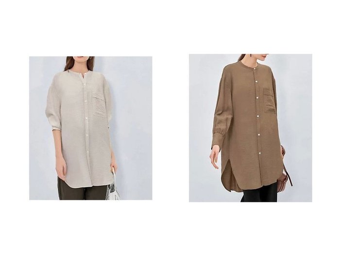 【STYLE DELI/スタイルデリ】の【LUXE】シボ生地チュニック丈シャツ 【ワンピース、ドレス】おすすめ！人気、トレンド、レディースファッションの通販 おすすめ人気トレンドファッション通販アイテム 人気、トレンドファッション・服の通販 founy(ファニー) ファッション Fashion レディースファッション WOMEN トップス・カットソー Tops/Tshirt シャツ/ブラウス Shirts/Blouses 春 Spring カフス ギャザー ショルダー スウェット スリット ダメージ チュニック ティアードワンピース ドレープ ドロップ フォルム ポケット ラウンド ロング 冬 Winter S/S・春夏 SS・Spring/Summer おすすめ Recommend 夏 Summer |ID:crp329100000138954