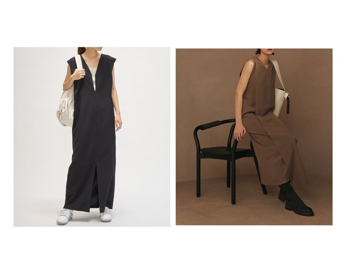 【emmi/エミ】の【emmi atelier】ベンツデザイン2wayワンピース おすすめ！人気、トレンド、レディースファッションの通販 おすすめ人気トレンドファッション通販アイテム インテリア・キッズ・メンズ・レディースファッション・服の通販 founy(ファニー) https://founy.com/ ファッション Fashion レディースファッション WOMEN ワンピース Dress ドレス Party Dresses NEW・新作・新着・新入荷 New Arrivals シンプル ジャケット ストレッチ スリット ドレス フロント ロング |ID:crp329100000139091