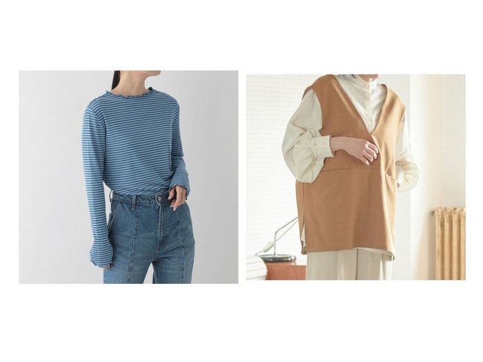 【LOWRYS FARM/ローリーズファーム】のeasyケアフカVベスト&ボーダーテレコロングスリーブ 【プチプライス・低価格】おすすめ！人気、トレンド、レディースファッションの通販 おすすめ人気トレンドファッション通販アイテム インテリア・キッズ・メンズ・レディースファッション・服の通販 founy(ファニー) https://founy.com/ ファッション Fashion レディースファッション WOMEN アウター Coat Outerwear トップス・カットソー Tops/Tshirt ベスト/ジレ Gilets/Vests シャツ/ブラウス Shirts/Blouses ロング / Tシャツ T-Shirts カットソー Cut and Sewn インナー タートルネック ベスト メランジ NEW・新作・新着・新入荷 New Arrivals おすすめ Recommend |ID:crp329100000139300
