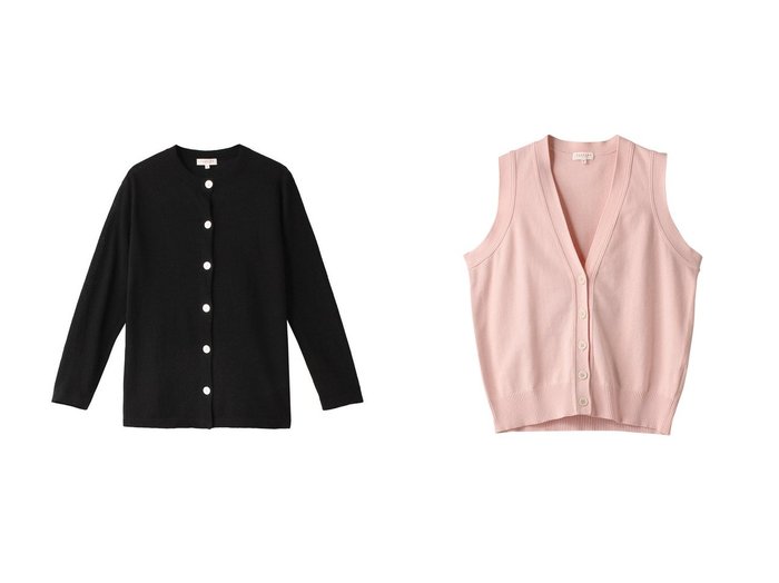 【DEMYLEE/デミーリー】のMILIE リネン混 クルーネックニットカーディガン&JALISA BCIコットン Vネックベスト 【トップス、カットソー】おすすめ！人気、トレンド、レディースファッションの通販 おすすめ人気トレンドファッション通販アイテム インテリア・キッズ・メンズ・レディースファッション・服の通販 founy(ファニー) https://founy.com/ ファッション Fashion レディースファッション WOMEN トップス・カットソー Tops/Tshirt ニット Knit Tops ベスト/ジレ Gilets/Vests プルオーバー Pullover Vネック V-Neck カーディガン Cardigans 2023年 2023 2023春夏・S/S SS,Spring/Summer,2023 A/W・秋冬 AW・Autumn/Winter・FW・Fall-Winter S/S・春夏 SS・Spring/Summer ベスト 夏 Summer 春 Spring |ID:crp329100000139720