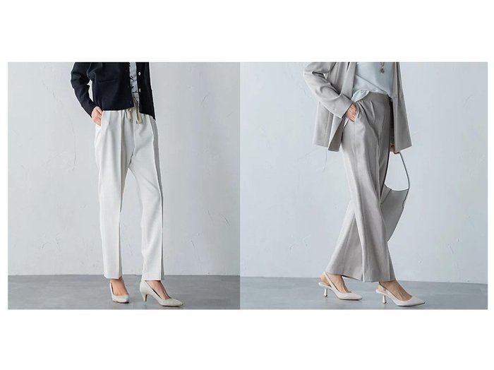 【LAUTRE AMONT/ロートレ アモン】の【WEB限定】ドロストセンタープレスパンツ≪ストレッチ/洗濯機で洗える≫&アリシアリノスタイルアップワイドパンツ≪洗濯機で洗える/シワになりにくい/ストレッチ/セットアップ≫ 【パンツ】おすすめ！人気、トレンド、レディースファッションの通販 おすすめ人気トレンドファッション通販アイテム インテリア・キッズ・メンズ・レディースファッション・服の通販 founy(ファニー) https://founy.com/ ファッション Fashion レディースファッション WOMEN セットアップ Setup パンツ Pants パンツ Pants 洗える ジャケット ストレッチ セットアップ フロント ポケット ワイド おすすめ Recommend シンプル センター ダブル ベーシック リラックス |ID:crp329100000140083