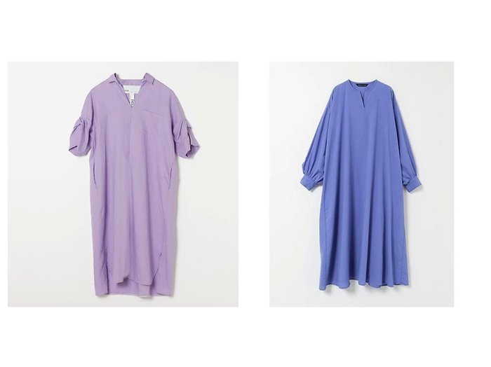 【mizuiro ind/ミズイロ インド】のヘンリーネックフレアロングワイドワンピース&【TICCA/ティッカ】のリネンツイスト袖ワンピース 【ワンピース、ドレス】おすすめ！人気、トレンド、レディースファッションの通販 おすすめ人気トレンドファッション通販アイテム インテリア・キッズ・メンズ・レディースファッション・服の通販 founy(ファニー) https://founy.com/ ファッション Fashion レディースファッション WOMEN ワンピース Dress おすすめ Recommend スリット フレア ベーシック ロング ワイド 人気 ツイスト モチーフ リネン リラックス 洗える |ID:crp329100000140196