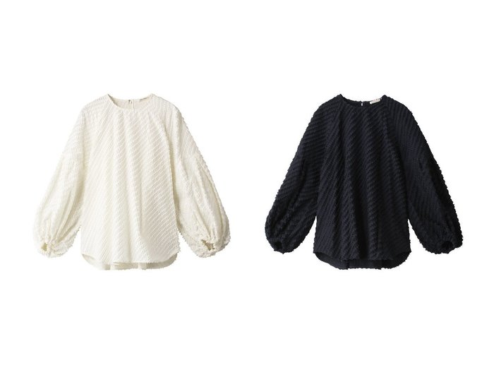 【DESIGN WORKS/デザイン ワークス】のカットJQパフスリーブブラウス 【トップス、カットソー】おすすめ！人気、トレンド、レディースファッションの通販 おすすめ人気トレンドファッション通販アイテム 人気、トレンドファッション・服の通販 founy(ファニー) ファッション Fashion レディースファッション WOMEN トップス・カットソー Tops/Tshirt シャツ/ブラウス Shirts/Blouses おすすめ Recommend ジャカード ストライプ スリーブ セットアップ フレア ロング |ID:crp329100000140228