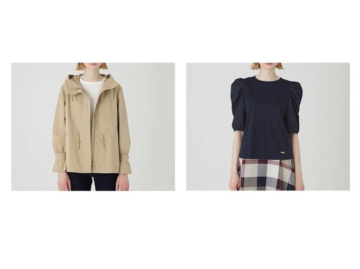 【BLUE LABEL CRESTBRIDGE/ブルーレーベル クレストブリッジ】のハイマルチマットタフタマウンテンパーカー&スリーブコンシャスカットソー 【トップス、カットソー】おすすめ！人気、トレンド、レディースファッションの通販 おすすめ人気トレンドファッション通販アイテム インテリア・キッズ・メンズ・レディースファッション・服の通販 founy(ファニー) https://founy.com/ ファッション Fashion レディースファッション WOMEN トップス・カットソー Tops/Tshirt カットソー Cut and Sewn パーカ Sweats おすすめ Recommend エアリー カットソー スリーブ スーピマ リボン ストレッチ スピンドル パーカー フィット フェミニン フリル フレア ヘムライン |ID:crp329100000140377