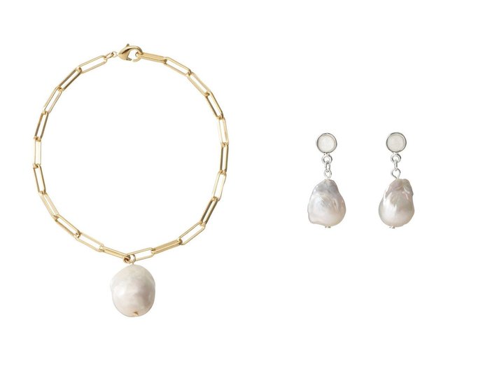 【Whim Gazette/ウィムガゼット】の【THE PAUSE】バロックパールブレスレット&【THE PAUSE】バロックパールピアス 【アクセサリー、ジュエリー】おすすめ！人気、トレンド、レディースファッションの通販 おすすめ人気トレンドファッション通販アイテム 人気、トレンドファッション・服の通販 founy(ファニー) ファッション Fashion レディースファッション WOMEN ジュエリー Jewelry リング Rings イヤリング Earrings ブレスレット Bracelets バングル Bangles S/S・春夏 SS・Spring/Summer イヤリング シルバー シンプル バロック パーティ パール 夏 Summer 春 Spring チェーン ブレスレット |ID:crp329100000140416