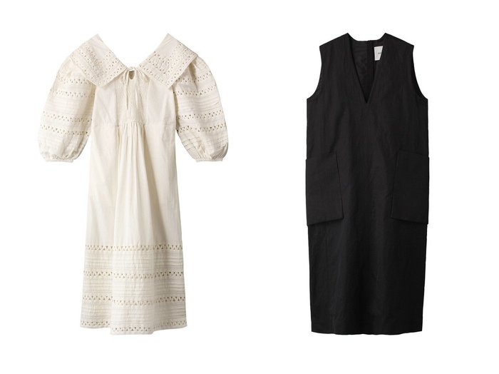 【DEPAREILLE/デパリエ】のコットンリネンVネックワンピース&【Sea NEW YORK/シー ニューヨーク】のWilla スモックパフスリーブドレス 【ワンピース、ドレス】おすすめ！人気、トレンド、レディースファッションの通販 おすすめ人気トレンドファッション通販アイテム インテリア・キッズ・メンズ・レディースファッション・服の通販 founy(ファニー) https://founy.com/ ファッション Fashion レディースファッション WOMEN ワンピース Dress チュニック Tunic ドレス Party Dresses チュニック ポケット リネン ロング S/S・春夏 SS・Spring/Summer スモック スリーブ ドレス ビッグ リボン 夏 Summer 春 Spring |ID:crp329100000140607