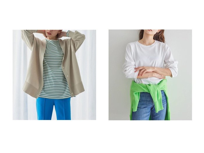 【AMERICAN HOLIC/アメリカンホリック】のUVカット ミディ丈ニットカーディガン&Daily! クルーネック長袖カットプルオーバー 【プチプライス・低価格】おすすめ！人気、トレンド、レディースファッションの通販  おすすめ人気トレンドファッション通販アイテム インテリア・キッズ・メンズ・レディースファッション・服の通販 founy(ファニー) https://founy.com/ ファッション Fashion レディースファッション WOMEN トップス・カットソー Tops/Tshirt ニット Knit Tops カーディガン Cardigans シャツ/ブラウス Shirts/Blouses ロング / Tシャツ T-Shirts プルオーバー Pullover カットソー Cut and Sewn 送料無料 Free Shipping カーディガン ポケット カットソー シンプル ベスト 長袖 |ID:crp329100000140948