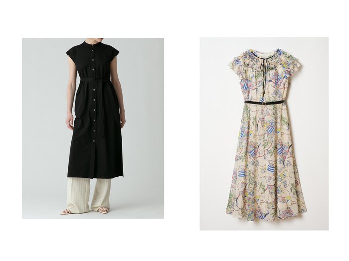 【allureville/アルアバイル】の【LOULOU WILLOUGHBY】フローラルマリンフリルワンピース&ジャージバンドカラーシャツワンピース 【ワンピース、ドレス】おすすめ！人気、トレンド、レディースファッションの通販 おすすめ人気トレンドファッション通販アイテム 人気、トレンドファッション・服の通販 founy(ファニー) ファッション Fashion レディースファッション WOMEN ワンピース Dress シャツワンピース Shirt Dresses チュニック Tunic おすすめ Recommend チュニック フロント マキシ ロング |ID:crp329100000141029