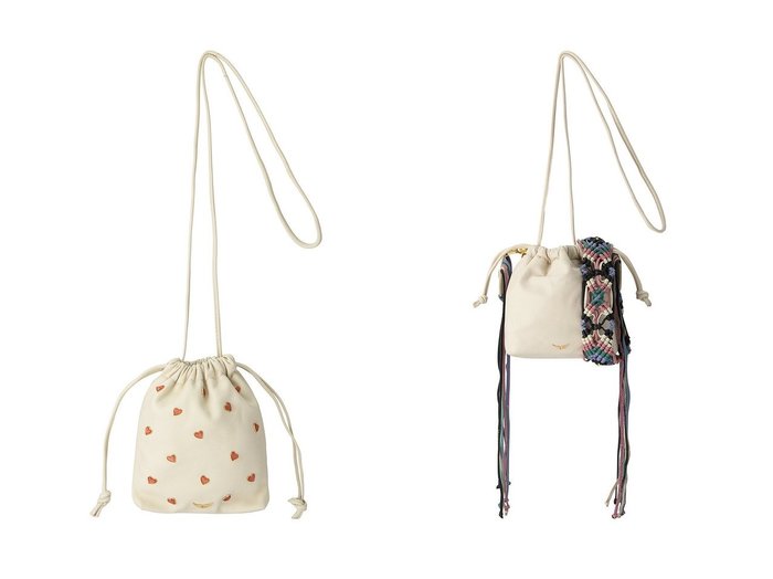 【ZADIG & VOLTAIRE/ザディグ エ ヴォルテール】のROCK TO GO SWEET CRUSH バッグ&ROCK TO GO LEATHER MACRAME バッグ 【バッグ・鞄】おすすめ！人気、トレンド、レディースファッションの通販 おすすめ人気トレンドファッション通販アイテム インテリア・キッズ・メンズ・レディースファッション・服の通販 founy(ファニー) https://founy.com/ ファッション Fashion レディースファッション WOMEN バッグ Bag ハンドバッグ パーティ フェミニン モチーフ ランダム 巾着 |ID:crp329100000141398