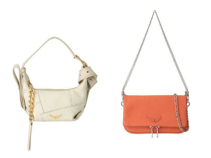 【ZADIG & VOLTAIRE/ザディグ エ ヴォルテール】のLE CECILIA XS PATCHWORK バッグ&ROCK NANO GRAINED LEATHER バッグ 【バッグ・鞄】おすすめ！人気、トレンド、レディースファッションの通販 おすすめ人気トレンドファッション通販アイテム インテリア・キッズ・メンズ・レディースファッション・服の通販 founy(ファニー) https://founy.com/ ファッション Fashion レディースファッション WOMEN バッグ Bag アシンメトリー ショルダー ジップ チェーン パッチワーク パーティ ランダム S/S・春夏 SS・Spring/Summer オレンジ ビビッド フラップ 夏 Summer 春 Spring |ID:crp329100000141400