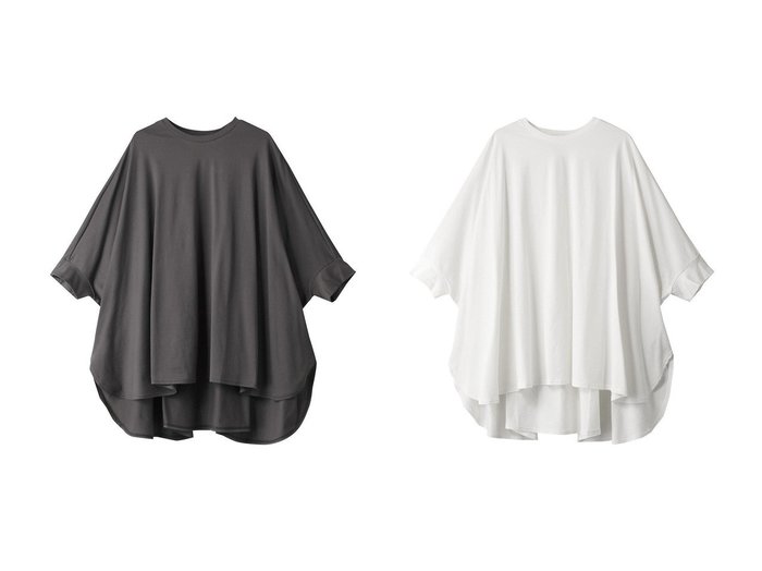 【mizuiro ind/ミズイロ インド】のwide cocoon T Tシャツ 【トップス、カットソー】おすすめ！人気、トレンド、レディースファッションの通販 おすすめ人気トレンドファッション通販アイテム インテリア・キッズ・メンズ・レディースファッション・服の通販 founy(ファニー) https://founy.com/ ファッション Fashion レディースファッション WOMEN トップス・カットソー Tops/Tshirt シャツ/ブラウス Shirts/Blouses ロング / Tシャツ T-Shirts カットソー Cut and Sewn ショート スリット スリーブ ポンチョ |ID:crp329100000141419