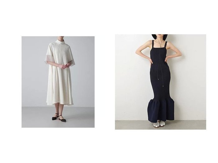 【Whim Gazette/ウィムガゼット】の【THE PAUSE】ランダムリブニットワンピース&【ADORE/アドーア】のミドルジョーゼットワンピース 【ワンピース、ドレス】おすすめ！人気、トレンド、レディースファッションの通販 おすすめ人気トレンドファッション通販アイテム インテリア・キッズ・メンズ・レディースファッション・服の通販 founy(ファニー) https://founy.com/ ファッション Fashion レディースファッション WOMEN ワンピース Dress ニットワンピース Knit Dresses エレガント シアー ジョーゼット スタンダード ドレープ ハイネック インナー ヴィンテージ カットソー グラデーション サンダル スマート フォルム フラット ボーダー ランダム ワーク おすすめ Recommend 2023春夏・S/S SS,Spring/Summer,2023 2023年 2023 |ID:crp329100000141602