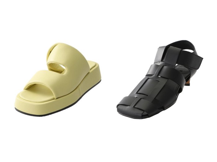 【ESSEN LAUTREAMONT/エッセン ロートレアモン】の【quartierglam】PLATFORM PUFFY SLIDE SANDALS&【quartierglam】GURKHA HEEL SANDALS 【シューズ・靴】おすすめ！人気、トレンド、レディースファッションの通販 おすすめ人気トレンドファッション通販アイテム インテリア・キッズ・メンズ・レディースファッション・服の通販 founy(ファニー) https://founy.com/ ファッション Fashion レディースファッション WOMEN アシンメトリー イエロー クッション サンダル ツイスト トレンド ベーシック 厚底 |ID:crp329100000141679