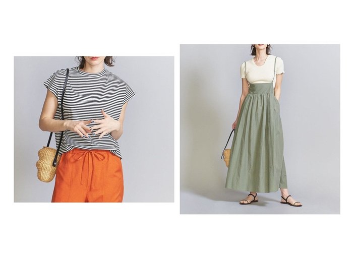 【BEAUTY&YOUTH / UNITED ARROWS/ビューティ&ユース ユナイテッドアローズ】のナイロンコットン ギャザーキャミワンピース 23SS&天竺ボーダーフレンチスリーブカットソー おすすめ！人気、トレンド、レディースファッションの通販 おすすめ人気トレンドファッション通販アイテム インテリア・キッズ・メンズ・レディースファッション・服の通販 founy(ファニー) https://founy.com/ ファッション Fashion レディースファッション WOMEN ワンピース Dress ドレス Party Dresses キャミワンピース No Sleeve Dresses トップス・カットソー Tops/Tshirt シャツ/ブラウス Shirts/Blouses ロング / Tシャツ T-Shirts カットソー Cut and Sewn インナー 春 Spring キャミワンピース ギャザー コンパクト シンプル ドレス ノースリーブ 人気 バランス フェミニン フレア ポケット ラップ S/S・春夏 SS・Spring/Summer NEW・新作・新着・新入荷 New Arrivals おすすめ Recommend 夏 Summer 2023春夏・S/S SS,Spring/Summer,2023 2023年 2023 サロペット |ID:crp329100000141730
