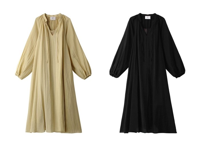 【1er Arrondissement/プルミエ アロンディスモン】のレーヨンナイロンギャザーワンピース 【ワンピース、ドレス】おすすめ！人気、トレンド、レディースファッションの通販 おすすめ人気トレンドファッション通販アイテム 人気、トレンドファッション・服の通販 founy(ファニー) ファッション Fashion レディースファッション WOMEN ワンピース Dress チュニック Tunic ギャザー シアー スリット チュニック ロング |ID:crp329100000141770