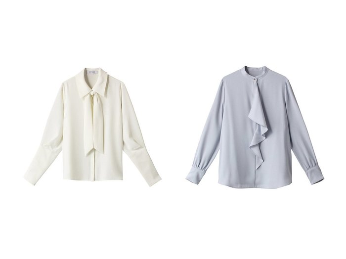【allureville/アルアバイル】のアシメドレープブラウス&【Loulou Willoughby】ワイドカフスブラウス 【トップス、カットソー】おすすめ！人気、トレンド、レディースファッションの通販 おすすめ人気トレンドファッション通販アイテム 人気、トレンドファッション・服の通販 founy(ファニー) ファッション Fashion レディースファッション WOMEN トップス・カットソー Tops/Tshirt シャツ/ブラウス Shirts/Blouses なめらか アシンメトリー スリーブ フロント ロング カフス シンプル パーティ ワイド |ID:crp329100000142124