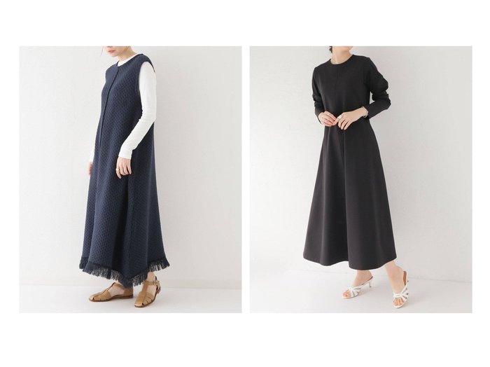 【IENA/イエナ】のジョーゼットジャージーワンピース&ツィードニットロングワンピース おすすめ！人気、トレンド、レディースファッションの通販 おすすめ人気トレンドファッション通販アイテム インテリア・キッズ・メンズ・レディースファッション・服の通販 founy(ファニー) https://founy.com/ ファッション Fashion レディースファッション WOMEN ワンピース Dress ドレス Party Dresses NEW・新作・新着・新入荷 New Arrivals 2023年 2023 2023春夏・S/S SS,Spring/Summer,2023 おすすめ Recommend シンプル ジャージー スリット ドレス フィット ツイード マキシ |ID:crp329100000142264