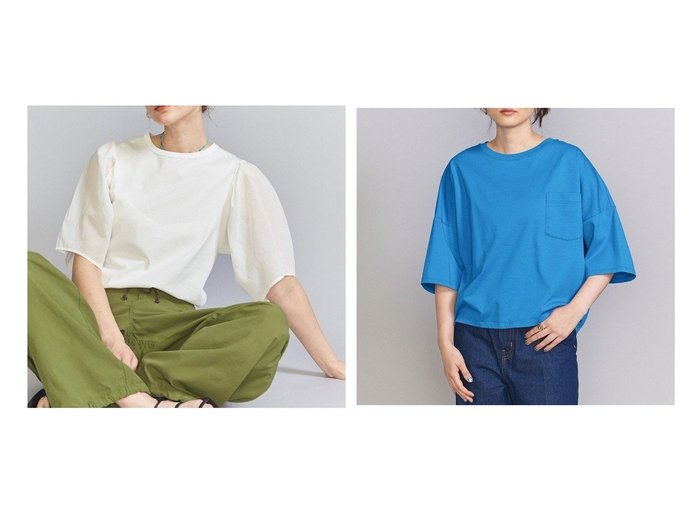 【BEAUTY&YOUTH / UNITED ARROWS/ビューティ&ユース ユナイテッドアローズ】のコットン天竺シアー5分袖カットソー -ウォッシャブル-&ドルマンスリーブ 6分袖 ポケット Tシャツ 2 おすすめ！人気、トレンド、レディースファッションの通販 おすすめ人気トレンドファッション通販アイテム インテリア・キッズ・メンズ・レディースファッション・服の通販 founy(ファニー) https://founy.com/ ファッション Fashion レディースファッション WOMEN トップス・カットソー Tops/Tshirt シャツ/ブラウス Shirts/Blouses ロング / Tシャツ T-Shirts カットソー Cut and Sewn ショート シンプル スリーブ パッチ ボトム ポケット ウォッシャブル 春 Spring カットソー キャミワンピース コンパクト シアー 定番 Standard 人気 バランス ベスト S/S・春夏 SS・Spring/Summer NEW・新作・新着・新入荷 New Arrivals おすすめ Recommend 夏 Summer |ID:crp329100000142299