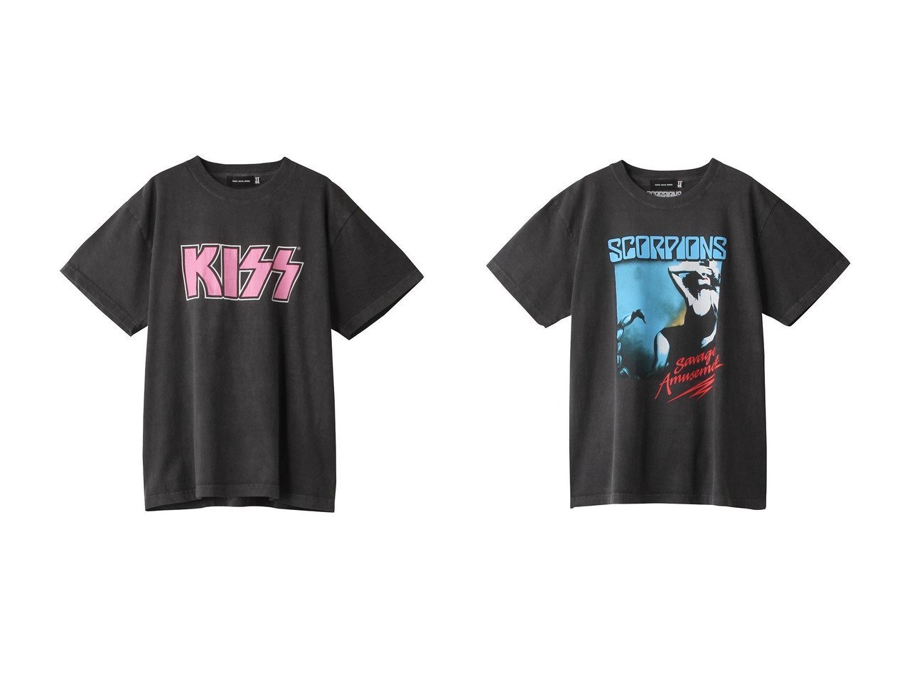 【ROSE BUD/ローズバッド】の【GOOD ROCK SPEED】KISS Tシャツ&【GOOD ROCK SPEED】SCORPIONS Tシャツ 【トップス、カットソー】おすすめ！人気、トレンド、レディースファッションの通販 おすすめ人気トレンドファッション通販アイテム インテリア・キッズ・メンズ・レディースファッション・服の通販 founy(ファニー) 　ファッション　Fashion　レディースファッション　WOMEN　トップス・カットソー　Tops/Tshirt　シャツ/ブラウス　Shirts/Blouses　ロング / Tシャツ　T-Shirts　カットソー　Cut and Sewn　おすすめ　Recommend　ショート　スリーブ　プリント　ブラック系　Black　|ID:crp329100000142423