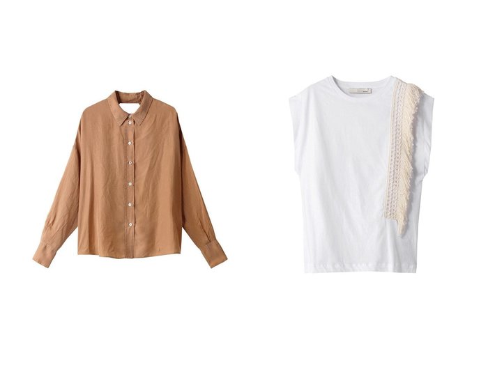 【1er Arrondissement/プルミエ アロンディスモン】の【TELA】コットンフリンジ付きTシャツ&【TELA】バックオープンシルクブラウス 【トップス、カットソー】おすすめ！人気、トレンド、レディースファッションの通販 おすすめ人気トレンドファッション通販アイテム インテリア・キッズ・メンズ・レディースファッション・服の通販 founy(ファニー) https://founy.com/ ファッション Fashion レディースファッション WOMEN トップス・カットソー Tops/Tshirt シャツ/ブラウス Shirts/Blouses ロング / Tシャツ T-Shirts カットソー Cut and Sewn バッグ Bag S/S・春夏 SS・Spring/Summer ショート スリーブ フリンジ フレンチ 夏 Summer 春 Spring シルク シンプル フロント ロング |ID:crp329100000142451