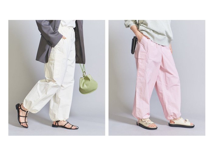 【BEAUTY&YOUTH / UNITED ARROWS/ビューティ&ユース ユナイテッドアローズ】のナイロンコットンカーゴパンツ -ウォッシャブル- おすすめ！人気、トレンド、レディースファッションの通販  おすすめ人気トレンドファッション通販アイテム インテリア・キッズ・メンズ・レディースファッション・服の通販 founy(ファニー) https://founy.com/ ファッション Fashion レディースファッション WOMEN パンツ Pants ウォッシャブル 春 Spring カーゴパンツ サンダル トレンド ドローコード フェミニン ポケット ミリタリー リラックス S/S・春夏 SS・Spring/Summer おすすめ Recommend 夏 Summer |ID:crp329100000142608