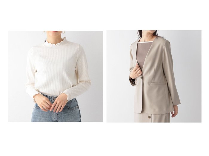 【GLOBAL WORK/グローバルワーク】のBeauteeメローリブLS&マルチF_JKT+D 【プチプライス・低価格】おすすめ！人気、トレンド、レディースファッションの通販 おすすめ人気トレンドファッション通販アイテム インテリア・キッズ・メンズ・レディースファッション・服の通販 founy(ファニー) https://founy.com/ ファッション Fashion レディースファッション WOMEN アウター Coat Outerwear ジャケット Jackets トップス・カットソー Tops/Tshirt シャツ/ブラウス Shirts/Blouses ロング / Tシャツ T-Shirts カットソー Cut and Sewn インナー オケージョン シンプル ジャケット ストレッチ ベーシック ボトム ワイド スウェット ハイネック フェミニン 抗菌 |ID:crp329100000142691