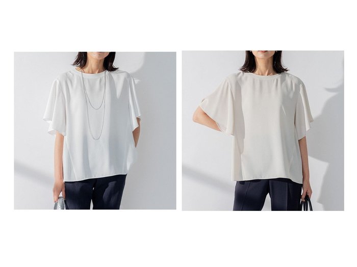 【NIJYUSANKU/23区】のバックサテンアムンゼン ネックステッチ ブラウス 【トップス、カットソー】おすすめ！人気、トレンド、レディースファッションの通販 おすすめ人気トレンドファッション通販アイテム 人気、トレンドファッション・服の通販 founy(ファニー) ファッション Fashion レディースファッション WOMEN トップス・カットソー Tops/Tshirt シャツ/ブラウス Shirts/Blouses サテン シンプル スリーブ ドット パール フレア プリント S/S・春夏 SS・Spring/Summer 送料無料 Free Shipping 夏 Summer 2023春夏・S/S SS,Spring/Summer,2023 2023年 2023 |ID:crp329100000142740