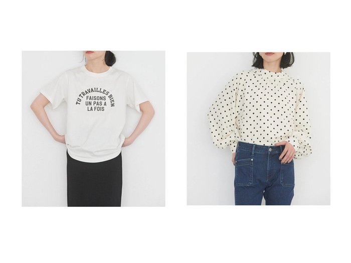 【AMERICAN HOLIC/アメリカンホリック】のアソートロゴカット半袖プルオーバー&2WAYドットブラウス 【プチプライス・低価格】おすすめ！人気、トレンド、レディースファッションの通販 おすすめ人気トレンドファッション通販アイテム 人気、トレンドファッション・服の通販 founy(ファニー) ファッション Fashion レディースファッション WOMEN トップス・カットソー Tops/Tshirt シャツ/ブラウス Shirts/Blouses ロング / Tシャツ T-Shirts プルオーバー Pullover カットソー Cut and Sewn 送料無料 Free Shipping おすすめ Recommend シンプル スリーブ ドット フェミニン ポケット カットソー カーディガン 半袖 |ID:crp329100000142864