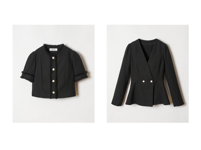 【allureville/アルアバイル】の【LOULOU WILLOUGHBY】カラミツイードコンパクトTOPS&【LOULOU WILLOUGHBY】カラミツイードノーカラージャケット 【アウター】おすすめ！人気、トレンド、レディースファッションの通販 おすすめ人気トレンドファッション通販アイテム 人気、トレンドファッション・服の通販 founy(ファニー) ファッション Fashion レディースファッション WOMEN アウター Coat Outerwear ジャケット Jackets ノーカラージャケット No Collar Leather Jackets ジャケット パール ペプラム コンパクト トレンド フロント 羽織 |ID:crp329100000142981