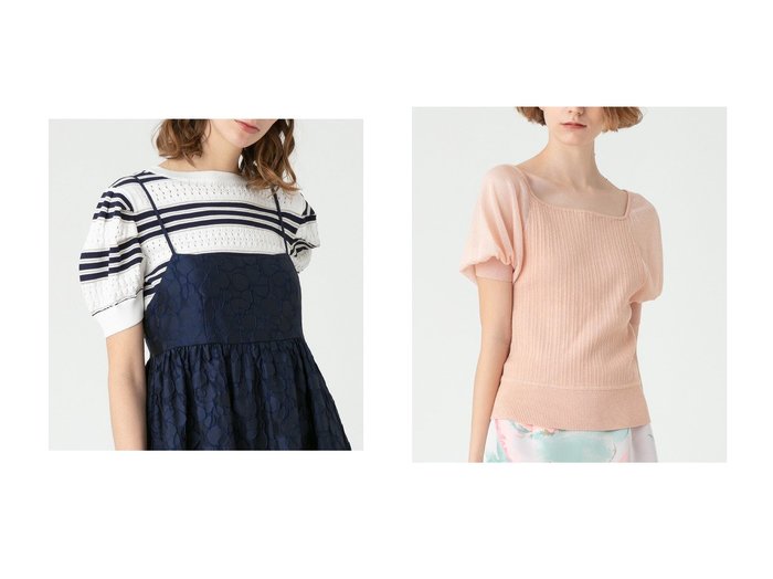 【allureville/アルアバイル】の【LOULOU WILLOUGHBY】ラメボーダープチプルオーバー&【LOULOU WILLOUGHBY】SPARKLEパフプルオーバー 【トップス、カットソー】おすすめ！人気、トレンド、レディースファッションの通販 おすすめ人気トレンドファッション通販アイテム 人気、トレンドファッション・服の通販 founy(ファニー) ファッション Fashion レディースファッション WOMEN トップス・カットソー Tops/Tshirt ニット Knit Tops プルオーバー Pullover ボトム ボーダー モダン ヴィンテージ 透かし インナー スリーブ デコルテ |ID:crp329100000143094
