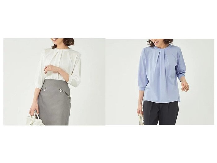 【green label relaxing / UNITED ARROWS/グリーンレーベル リラクシング / ユナイテッドアローズ】のフハクライク ネック タック プルオーバー カットソー おすすめ！人気、トレンド、レディースファッションの通販 おすすめ人気トレンドファッション通販アイテム 人気、トレンドファッション・服の通販 founy(ファニー) ファッション Fashion レディースファッション WOMEN トップス・カットソー Tops/Tshirt プルオーバー Pullover カットソー Cut and Sewn ウェーブ 春 Spring カットソー カーディガン ジャケット ストライプ ストレート フロント ボトム おすすめ Recommend |ID:crp329100000143146